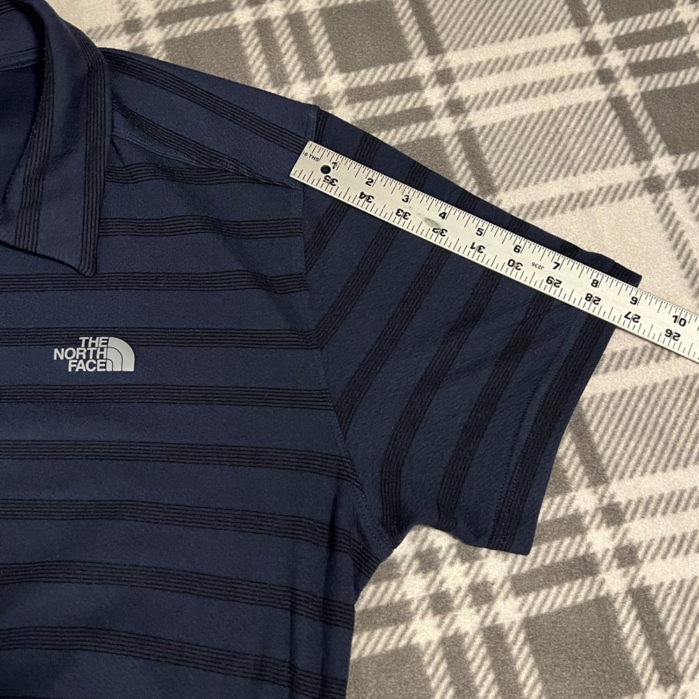 The North Face Navy Striped Polo Shirt- Flashdry- Men’s XL - Picture 12 of 16